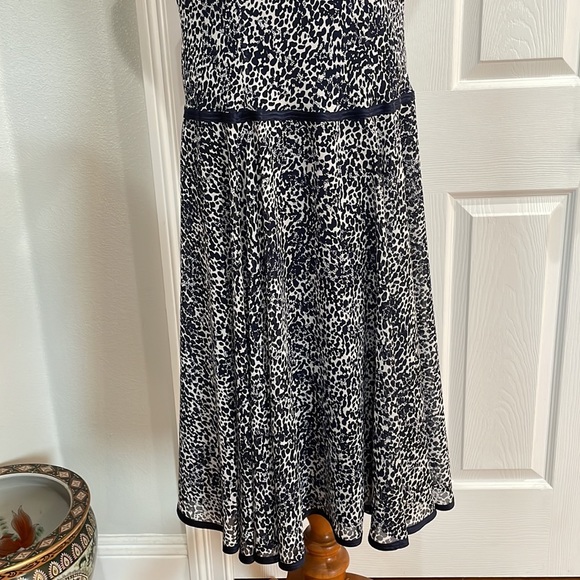 Bice by Anthropologie navy white sleeveless drop waist midi flapper dress 10 - Picture 9 of 16